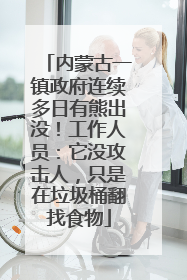 内蒙古一镇政府连续多日有熊出没！工作人员：它没攻击人，只是在垃圾桶翻找食物
