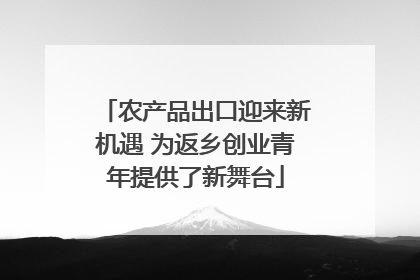 农产品出口迎来新机遇 为返乡创业青年提供了新舞台