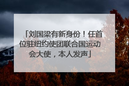 刘国梁有新身份！任首位驻纽约使团联合国运动会大使，本人发声