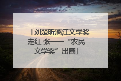 刘楚昕漓江文学奖走红 张一一“农民文学奖”出圈