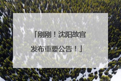 刚刚！沈阳故宫发布重要公告！