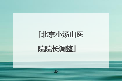北京小汤山医院院长调整