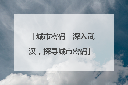 城市密码｜深入武汉，探寻城市密码