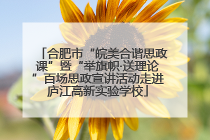 合肥市“皖美合谐思政课”暨“举旗帜·送理论”百场思政宣讲活动走进庐江高新实验学校