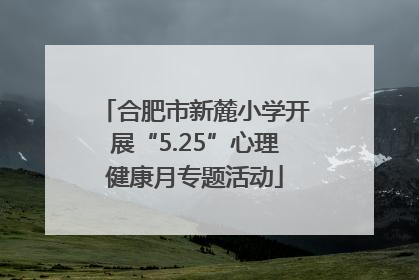 合肥市新麓小学开展“5.25”心理健康月专题活动