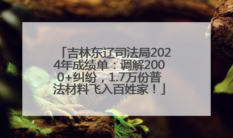 吉林东辽司法局2024年成绩单：调解2000+纠纷，1.7万份普法材料飞入百姓家！