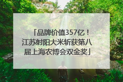 品牌价值357亿！江苏射阳大米斩获第八届上海农博会双金奖
