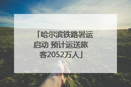 哈尔滨铁路暑运启动 预计运送旅客2052万人