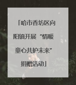 哈市香坊区向阳镇开展“情暖童心共护未来”捐赠活动