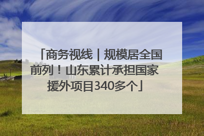 商务视线｜规模居全国前列！山东累计承担国家援外项目340多个