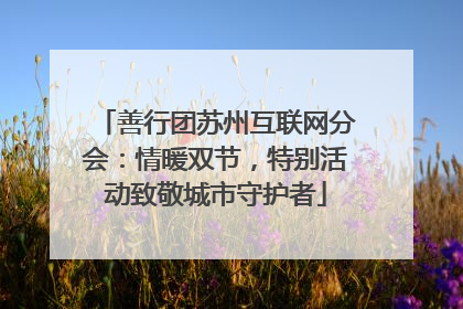 善行团苏州互联网分会：情暖双节，特别活动致敬城市守护者