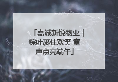 嘉诚新悦物业｜粽叶裹住欢笑 童声点亮端午