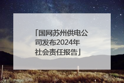 国网苏州供电公司发布2024年社会责任报告
