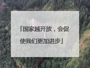 国家越开放，会促使我们更加进步