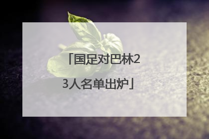 国足对巴林23人名单出炉