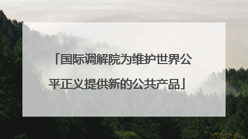 国际调解院为维护世界公平正义提供新的公共产品