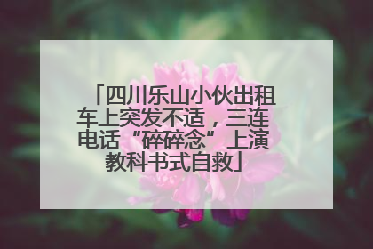 四川乐山小伙出租车上突发不适，三连电话“碎碎念”上演教科书式自救