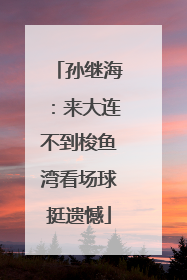 孙继海：来大连不到梭鱼湾看场球挺遗憾