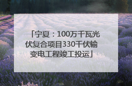 宁夏：100万千瓦光伏复合项目330千伏输变电工程竣工投运