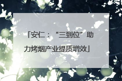 安仁：“三到位”助力烤烟产业提质增效