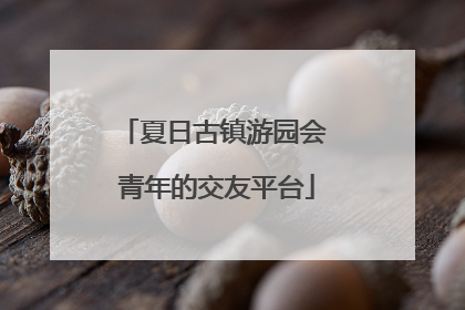 夏日古镇游园会 青年的交友平台