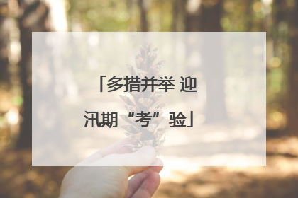多措并举 迎汛期“考”验