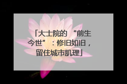 大士院的 “前生今世”：修旧如旧，留住城市肌理