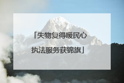失物复得暖民心 执法服务获锦旗