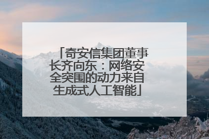奇安信集团董事长齐向东：网络安全突围的动力来自生成式人工智能