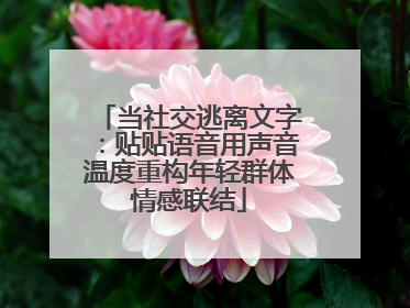 当社交逃离文字：贴贴语音用声音温度重构年轻群体情感联结