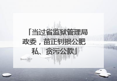 当过省监狱管理局政委，苗正钊损公肥私、贪污公款
