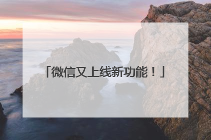 微信又上线新功能！