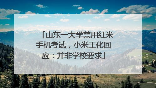 山东一大学禁用红米手机考试，小米王化回应：并非学校要求