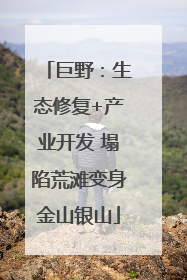 巨野：生态修复+产业开发 塌陷荒滩变身金山银山