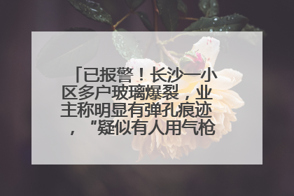 已报警！长沙一小区多户玻璃爆裂，业主称明显有弹孔痕迹，“疑似有人用气枪打鸟造成”
