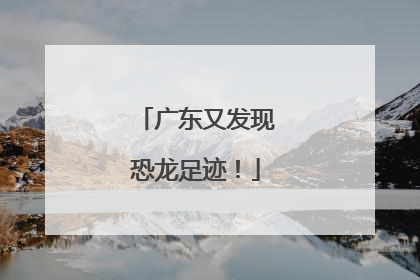广东又发现恐龙足迹！