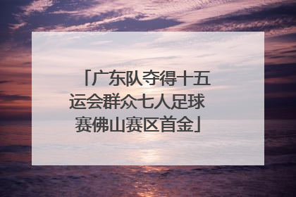 广东队夺得十五运会群众七人足球赛佛山赛区首金