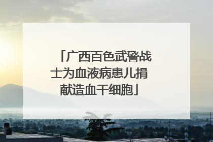 广西百色武警战士为血液病患儿捐献造血干细胞