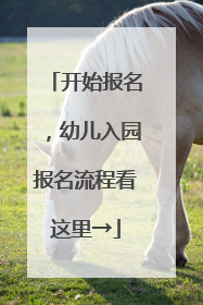 开始报名，幼儿入园报名流程看这里→
