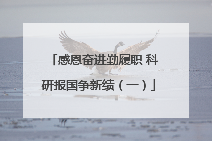 感恩奋进勤履职 科研报国争新绩（一）
