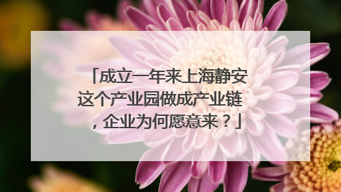 成立一年来上海静安这个产业园做成产业链，企业为何愿意来？