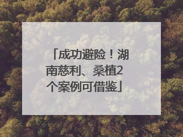 成功避险！湖南慈利、桑植2个案例可借鉴