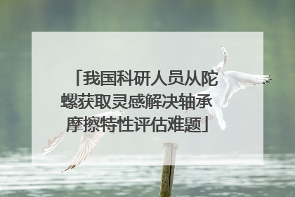 我国科研人员从陀螺获取灵感解决轴承摩擦特性评估难题