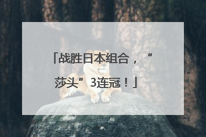 战胜日本组合，“莎头”3连冠！