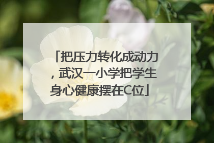 把压力转化成动力，武汉一小学把学生身心健康摆在C位