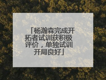 杨瀚森完成开拓者试训获积极评价，单独试训开局良好