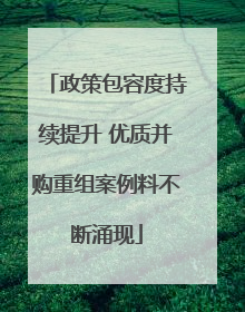 政策包容度持续提升 优质并购重组案例料不断涌现