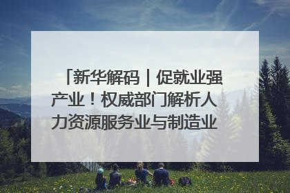 新华解码｜促就业强产业！权威部门解析人力资源服务业与制造业融合发展试点
