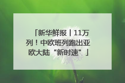 新华鲜报丨11万列！中欧班列跑出亚欧大陆“新时速”