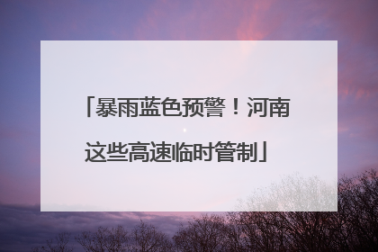 暴雨蓝色预警！河南这些高速临时管制